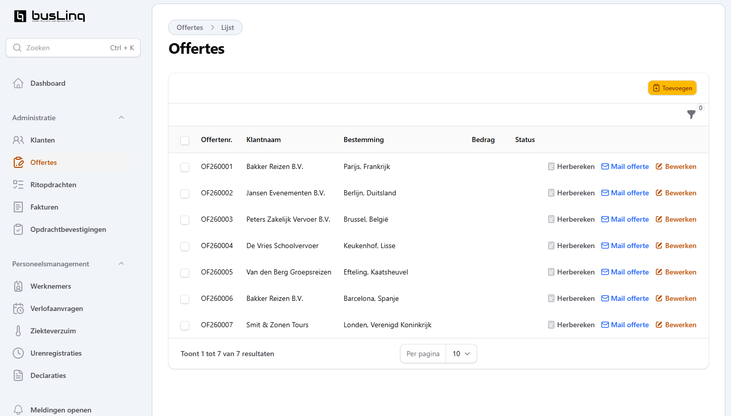 Offertes — BusLinq